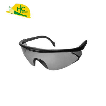 Lunettes de sécurité à verres fumés monoblocs sans monture et branches orange
